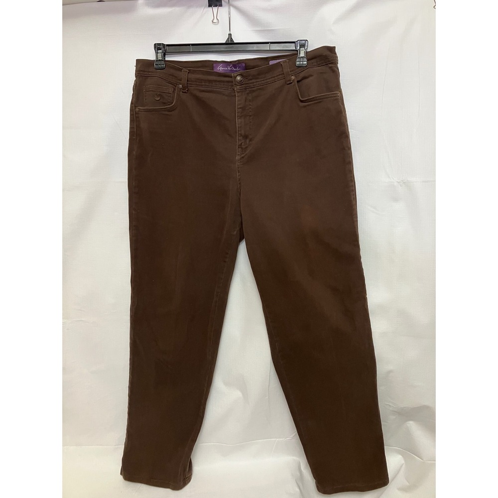 Gloria Vanderbilt Amanda Jeans Womens 16W Brown Excellent Tapered High Rise